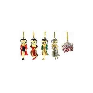  Set of 5 Miniature Betty Boop Christmas Ornaments