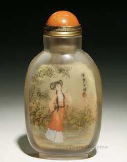   83 Great Chinese Old Handmade Ladys Inside Painted Glass Snuff Bottle