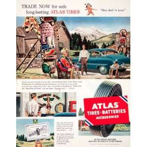  1952 Ad Atlas Tires Batteries Accessories Travel Native 