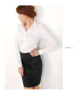   Basic Chic Collar Shirt Blouse, Career Woman, Korea / WITHSTORY  