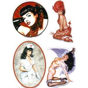  Bettie Page Stickers By Olivia Set of 4