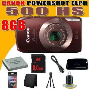  Canon PowerShot ELPH 500 HS 12 MP CMOS Digital Camera w 