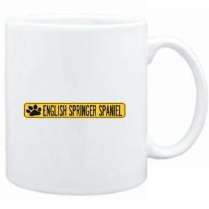 Mug White  English Springer Spaniel PAW . SIGN / STREET  Dogs 