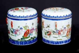PAIR OF 19TH CENTURY ANTIQUE CHINESE JARS WITH LIDS  