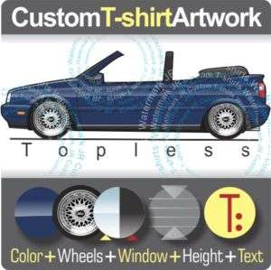 Custom T shirt fo 96 VW Golf mk3 cabrio convertible Fan  