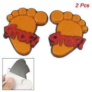  Amico Car Red Stop Letters Foot Shape Decal Sticker Orange 