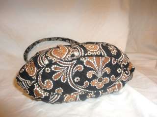   Retired BlackBrown Quilted CAFFE LATTE Hannah Style Purse NWOT