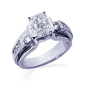  1.10 Ct Radiant Cut Diamond Engagement Ring 14K SI1 F EGL CUT 