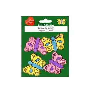  Laras Painted Package Wood Stickers Butterfly (Pack of 3 