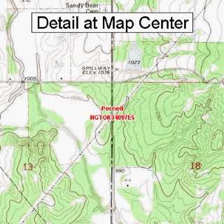  USGS Topographic Quadrangle Map   Pernell, Oklahoma 