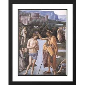  Perugino, Pietro 28x36 Framed and Double Matted Baptism of 