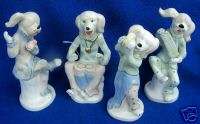 PC CERAMIC DOG BAND FIGURINES SET THOSE DOGS CAN PLAY  