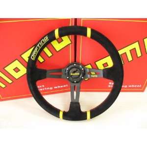  Momo Steering Wheel Drifting Deep Dish Black Yellow 