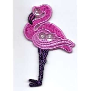  Birds Tropical/Flamingo w/Sequins Iron On Applique 