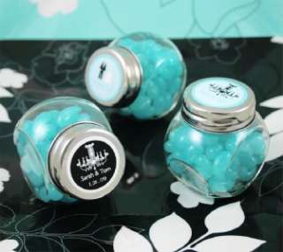 100 Candy Jar Wedding Favors FREE Personalized Label  