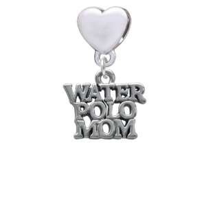   Water Polo Mom European Heart Charm Dangle Bead [Jewelry] Jewelry