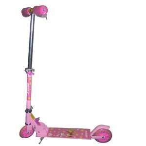  Wheel Folding Aluminum Scooter with Foot Stand and 