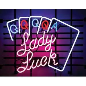  Lady Luck Neon Sign, 24 inch x 20 inch