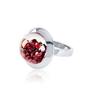  Stardust 1.5Ct Ruby 14mm Sapphire Dome Silver Ring 9 Jian 