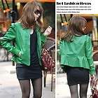 Capable Womens Short Type Mix Matched PU Jacket Outerwear Coat Long 