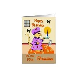  Birthday ~ Grandma / 95th ~ Cartoon Grandma Cat Dressed 