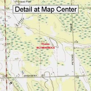  USGS Topographic Quadrangle Map   Posen, Michigan (Folded 