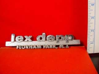 208 LEX DEPP FLORHAM PARK NEW JERSEY Vintage Car Dealer Emblem  