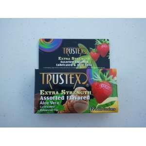 Extra Strength Assorted Flavored Condoms   Lubricated & Aloe Vera, 12 