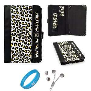  Black and Yellow Leopard Executive Leather Book Style 