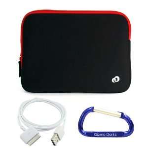  Reversible Carrying Sleeve Case (Black / Red) and USB Data Sync 