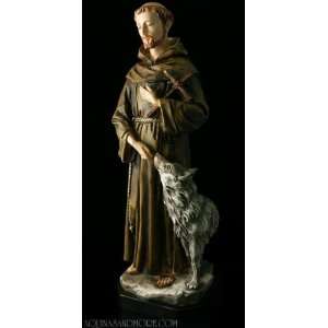  Hand Painted St Francis of Assisi Alabaster Statue Patio 
