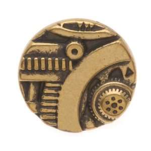   Antiqued Brass Steampunk Design Button 15mm (1) Arts, Crafts & Sewing