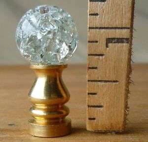Lamp Finial 5/8crackle glass ball br. base 1 1/4h  