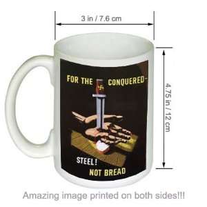  British WWii COFFEE MUG For The Conquered Steel Not Bread 
