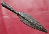 ANCIENT CELTIC SPEARHEAD SPEAR HUGE RT 28  