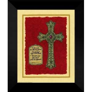  FRAMED Art 15x18 Celtic Cross, Ask & it Will Be Given 