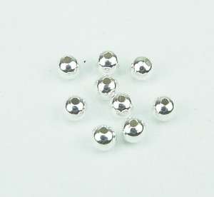 Sterling silver spacer 3mm seamless round bead 100pcs  