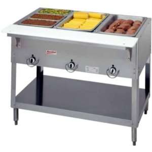  303 3 Pan Gas Steam Table   With Spillage Pans