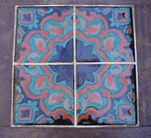 Antique Vintage Taylor Catalina Island 4 Tile Table California Pottery 
