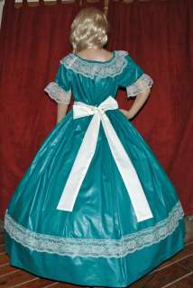  DICKENS SASS PIONEER SOUTHERN BELLE Costume Dress Gown   Jade Green