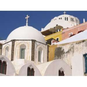  Detail of Chapels in Fira Town, the Capital of Santorini 