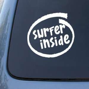  SURFER INSIDE   Car, Truck, Notebook, Vinyl Decal Sticker 