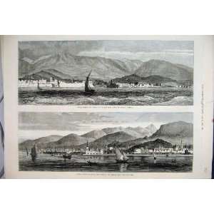  1881 Chios Earthquake Castro Island Boats Mountains