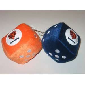  CHICAGO BEARS Team Logo Pair of FUZZY DICE Sports 