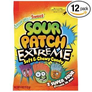 Sour Patch Extreme Candy, 4 Ounce Bags Grocery & Gourmet Food