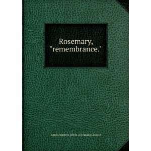  Rosemary, remembrance. Agnes Masters. [from old catalog 