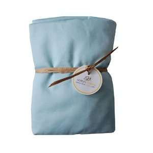   Cotton Monkey Organic Crib Sheet   Whispering Grass   Blue Solid Baby