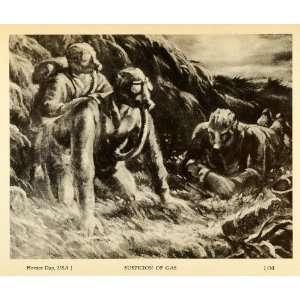 1944 Print Horace Day Artwork World War II Military Chemical Warfare 