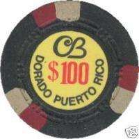 Old $100 CERROMAR BEACH Casino Poker Chip Vintage Rare  