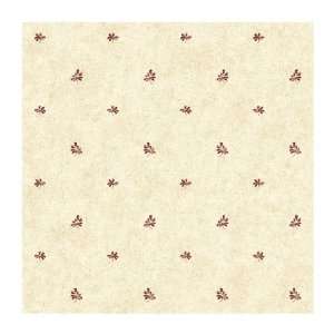   Geometric Spot Wallpaper, Cream Background/Burgundy